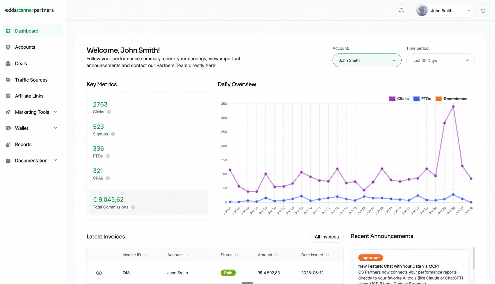 Partners dashboard